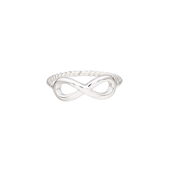 Ring, sterling silver, 7mm wide with infinity design and twisted band, size 9. Sold individually. image number 0