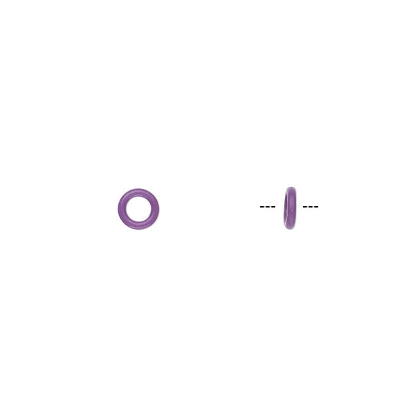 Component, Oh! Ring™, silicone, purple, 5mm round with 2.5mm hole. Sold per pkg of 500. image number 0
