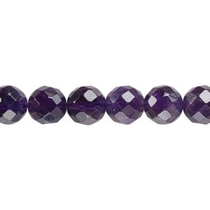 Amethyst 1pkg1, faceted round bead natural 15.5-16 inch 8mm