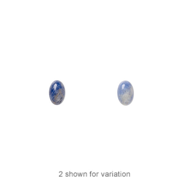 Cabochon, sodalite (natural), medium to dark, 6x4mm calibrated oval, B grade, Mohs hardness 5 to 6. Sold per pkg of 10. image number 0