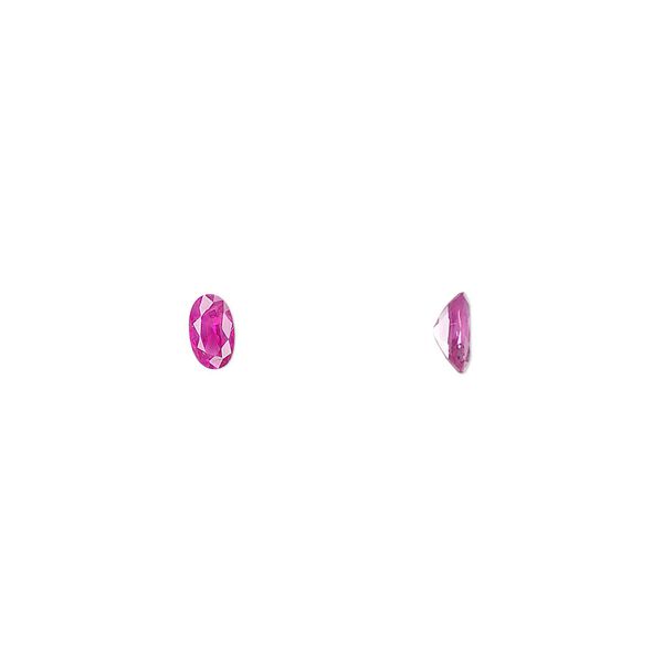Ruby 1pkg1, hand-cut faceted oval gem 5x3mm image number 0
