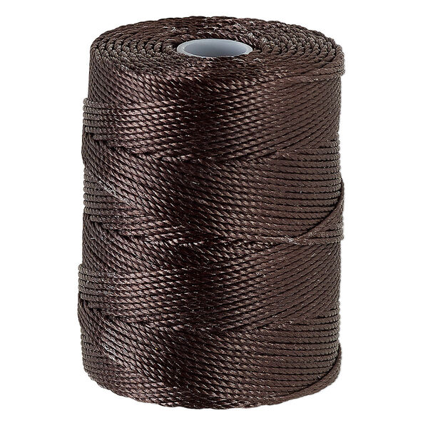 Thread, C-Lon®, nylon, chocolate, 0.5mm diameter. Sold per 92-yard spool. image number 0