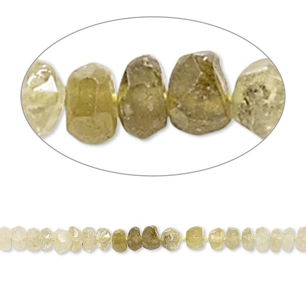 Bead, grossularite garnet (natural), shaded, 3x1mm-4x3mm hand-cut faceted rondelle, C grade, Mohs hardness 6-1/2 to 7-1/2. Sold per 14-inch strand. image number 0