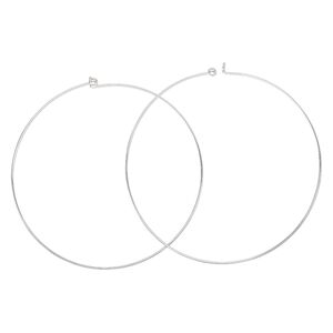 Neckwire, silver-finished brass, 1mm rigid round, 16 inches with threaded twist-off ball. Sold individually.