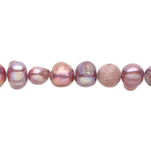 Freshwater pearl 1pkg1, mixed shapes, 15.5-16 inch multicolored 7-9mm cultured