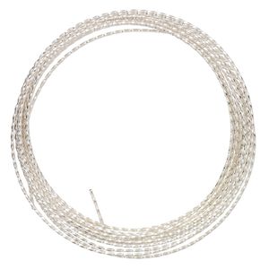 Wire, ParaWire™, silver-plated copper, twisted square, 21 gauge. Sold per 15-foot section.
