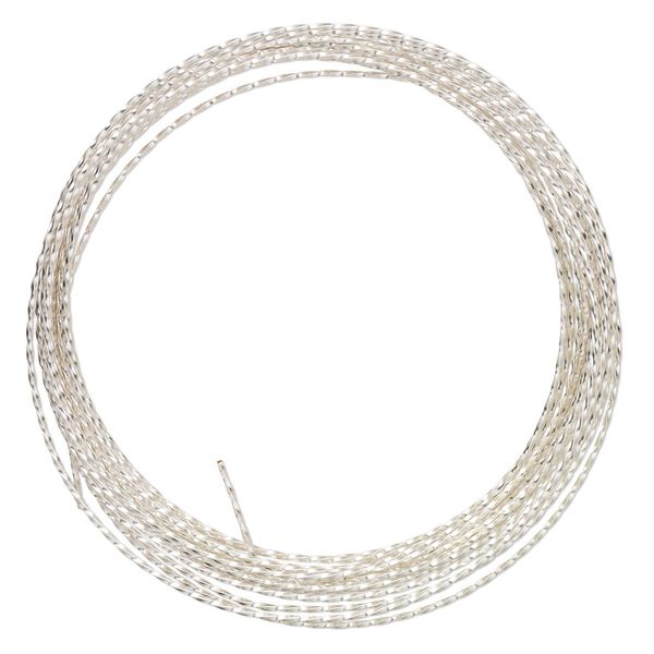 Wire, ParaWire™, silver-plated copper, twisted square, 21 gauge. Sold per 15-foot section. image number 0