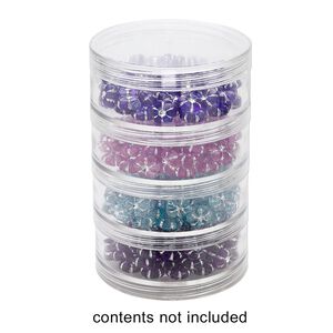 Organizer jar, Space Saver, plastic, clear, 2-3/4 x 1-1/4 inch round. Sold per 4-piece set.