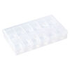 Organizer, acrylic, clear and white, 7 x 4-1/4 x 1-1/4 inches with (24) 45x25x11mm rectangle boxes and snap top. Sold per 25-piece set. image number 1