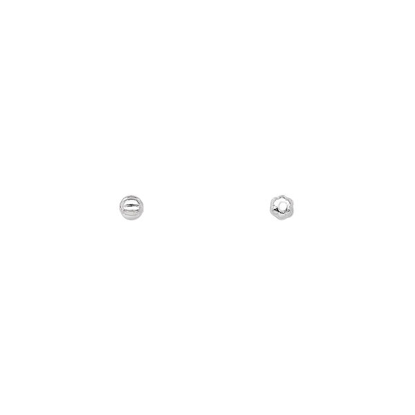 Bead, silver-plated brass, 2.5mm corrugated round. Sold per pkg of 100. image number 0