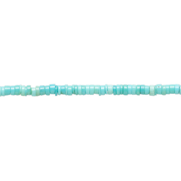 Bead, sleeping beauty turquoise (natural), 2.5 x 0.5mm-2.5 x 1mm heishi, B+ grade, Mohs hardness 5-6. Sold per 15-1/2" to 16" strand. image number 0