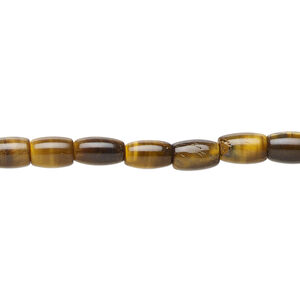Tigereye 1pkg1, barrel bead natural, 15.5-16 inch 6x4mm