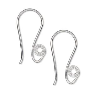 Ear wire fishhook 1pkg4 Hill Tribes silver-plated, 25mm / open loop / spiral, 18 gauge brass 2 pair