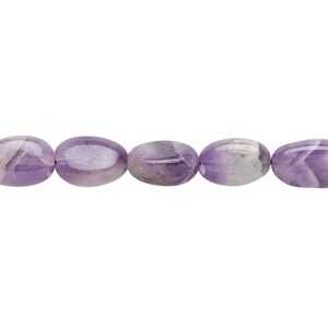 Banded amethyst 1pkg1, hand-cut flat oval bead natural 13 inch 9x7mm-12x8mm