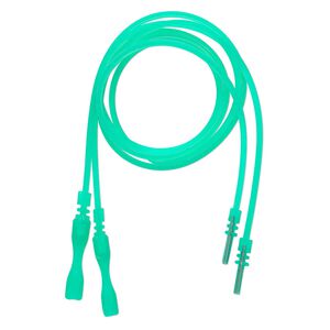 Necklace cord, silicone, translucent teal, 2-2.2mm wide, 16 inches with snap closure. Sold per pkg of 4.