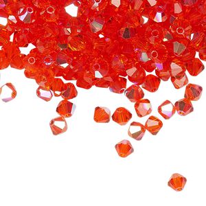 Bead 48pk hyacinth AB, Preciosa Czech crystal 4mm bicone