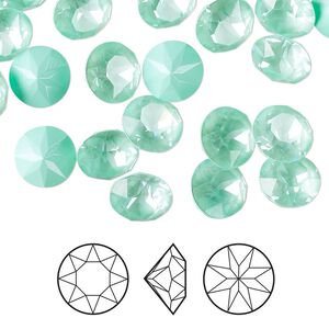Chaton 144pk crystal soft mint ignite, Swarovski® 8.16 to 8.41mm XIRIUS round SS39 1088