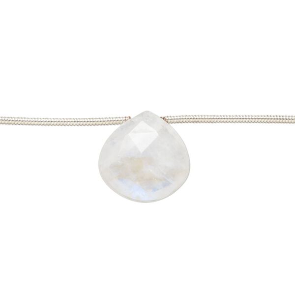 Rainbow moonstone 1pkg6, hand-cut top-drilled faceted puffed teardrop bead natural 13mm-15x14mm image number 0