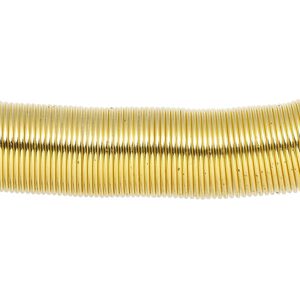 Memory wire, gold-finished stainless steel, 1/2 inch toe ring, 0.65-0.75mm thick. Sold per 1-ounce pkg, approximately 250 loops.