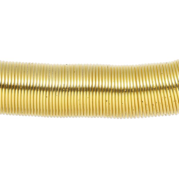 Memory wire, gold-finished stainless steel, 1/2 inch toe ring, 0.65-0.75mm thick. Sold per 1-ounce pkg, approximately 250 loops. image number 0