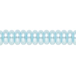 Pearl 1pk light blue, Celestial Crystal® 8x3mm rondelle 15.5-16 inch