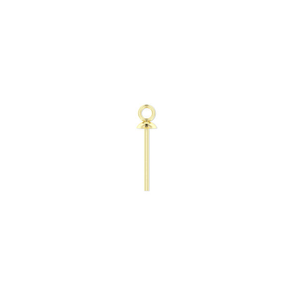 Head pin, 14Kt gold-filled, 24 gauge, 1/2 inch long, cup with ring. Sold per pkg of 4. image number 0