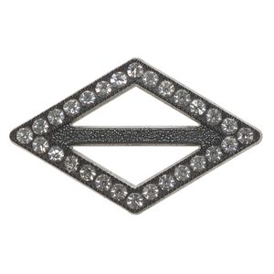 Focal, plastic and glass, black and clear, 36x35mm undrilled diamond with 26.5mm bar. Sold individually.