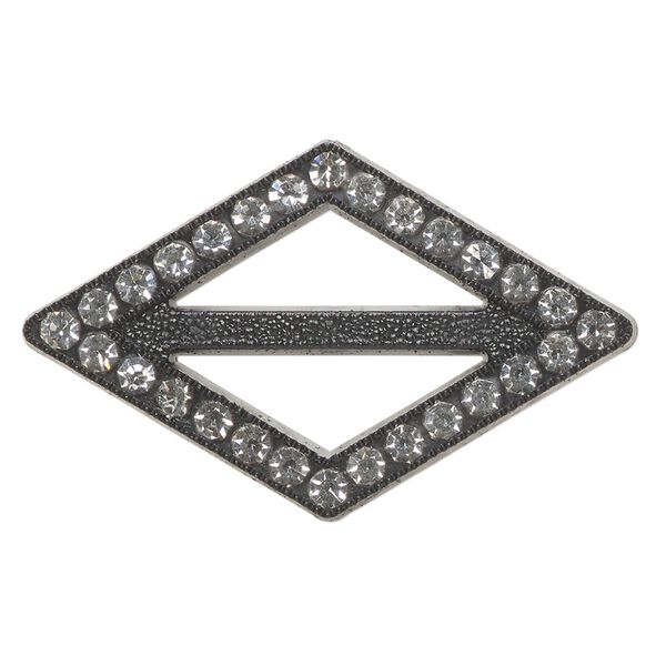 Focal, plastic and glass, black and clear, 36x35mm undrilled diamond with 26.5mm bar. Sold individually. image number 0