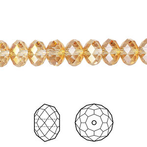 Bead 1pkg144 dark orange (HICT), Crystal Passions® 8x6mm rondelle 5040