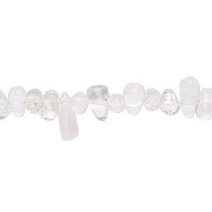 Quartz crystal 1pkg1, hand-cut top-drilled teardrop bead natural 14 inch 6x3mm-11x5mm