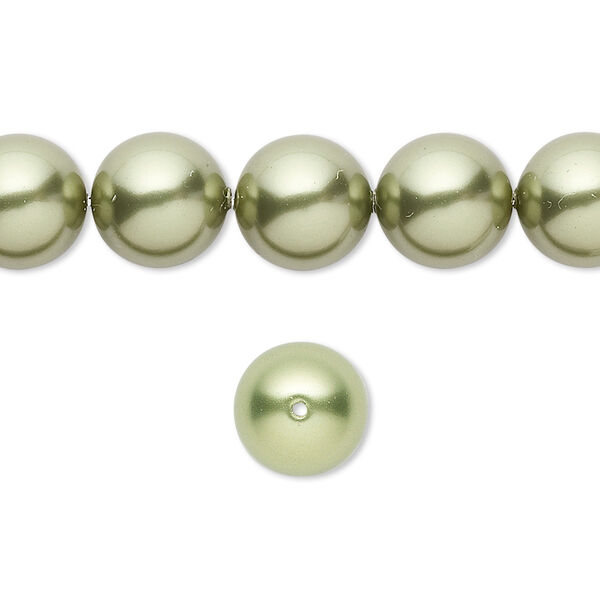 Pearl 100pk light green, Swarovski® 10mm round 5810 image number 0