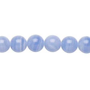 Bead, blue lace "agate" (resin) (imitation), blue and white, 8mm round. Sold per 15-1/2" to 16" strand.