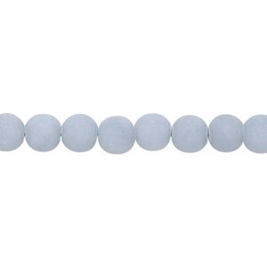 Angelite 1pkg1, matte round bead natural 8 inch 6mm