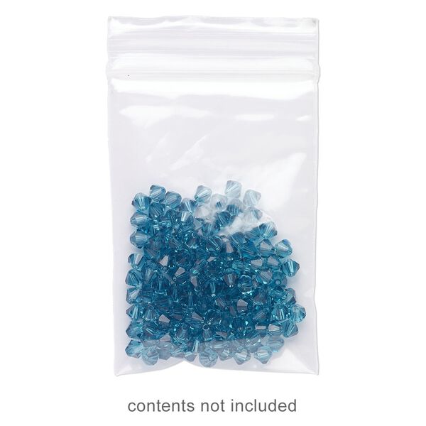 Bag, Tite-Lip™, oxo-biodegradable plastic, clear, 2x3-inch top zip. Sold per pkg of 1,000. image number 0