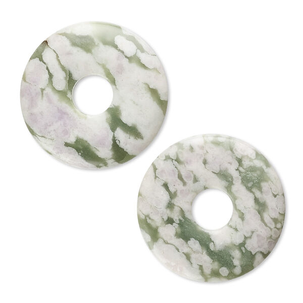 Peace "jade" 1pkg2, donut focal natural B grade, 30mm image number 0