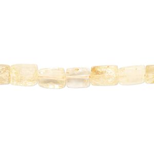 Citrine 1pkg1, hand-cut flat rectangle bead 13 inch 5x3mm-10x6mm