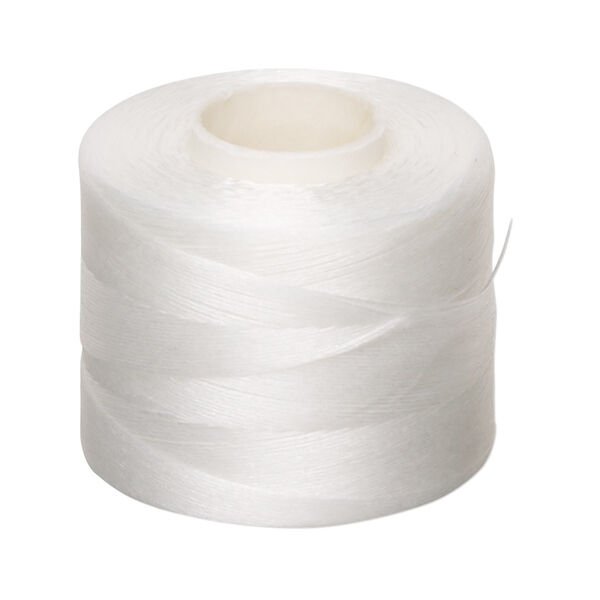 Thread, Nymo®, nylon, white, size O. Sold per 400-yard spool. image number 0