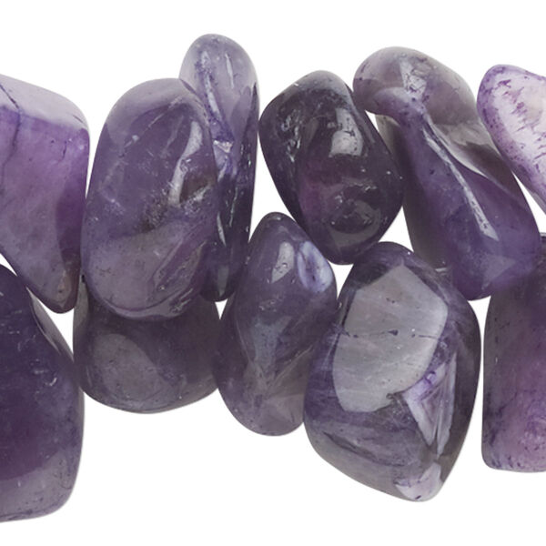 Bead, amethyst (dyed), small to large top-drilled nugget, Mohs hardness 7. Sold per 15-inch strand. image number 0