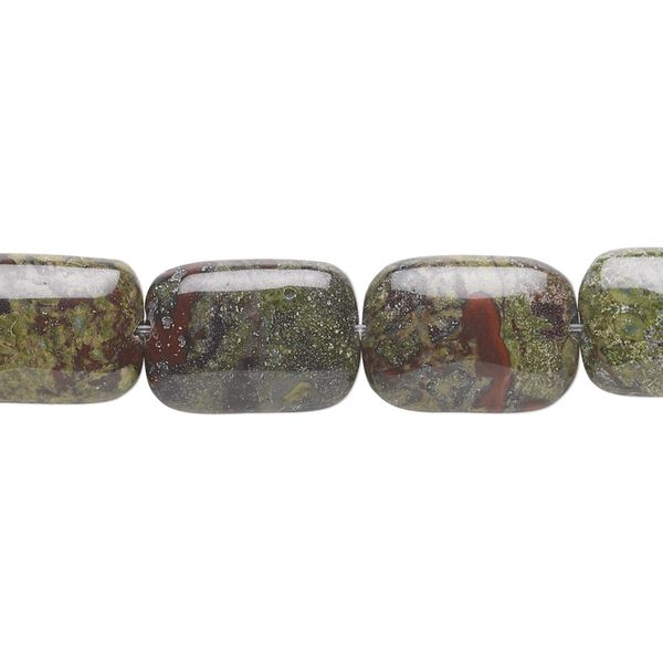 Dragon blood jasper 1pkg1, flat rectangle bead natural 15.5-16 inch 14x10mm image number 0