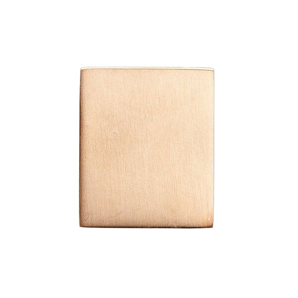 Embellishment, copper, 24x20mm undrilled double-sided shiny flat rectangle blank, 18 gauge. Sold per pkg of 4. image number 0