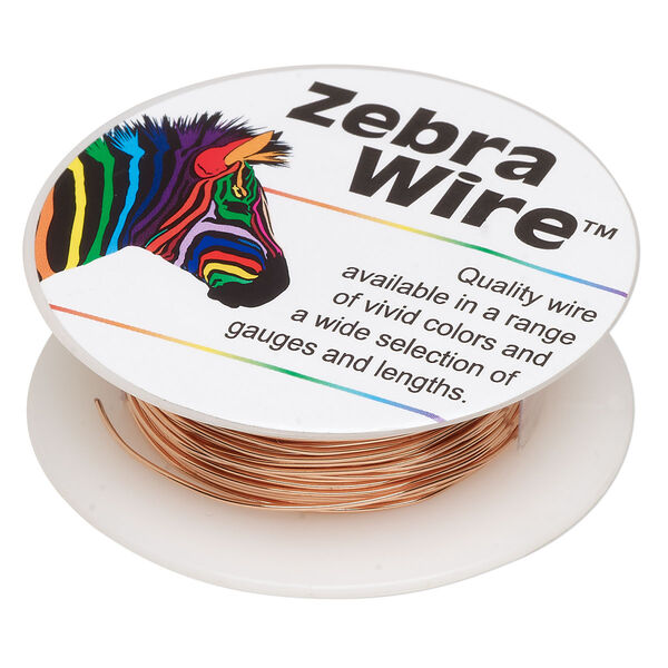 Wire, Zebra Wire™, natural copper, round, 22 gauge. Sold per 15-yard spool. image number 0