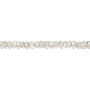 Quartz crystal 1pkg1, hand-cut faceted rondelle bead 13 inch 4x2mm-5x4mm