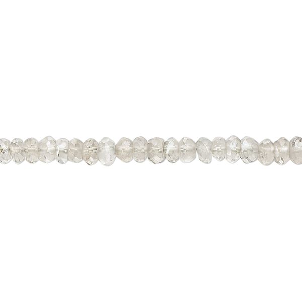 Quartz crystal 1pkg1, hand-cut faceted rondelle bead 13 inch 4x2mm-5x4mm image number 0