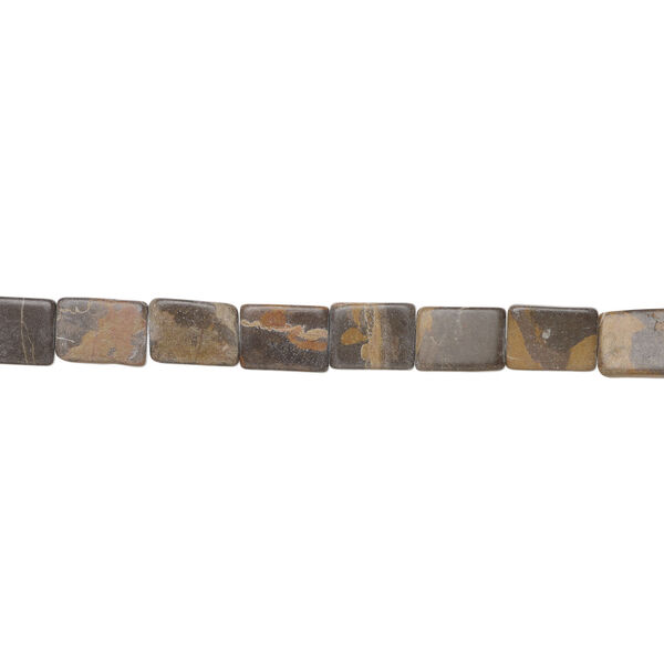 Brown marble 1pkg1, flat rectangle bead natural, 15 inch 24x17mm-25x19mm image number 1