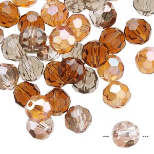 Bead mix 40pk 32 facets fall, Celestial Crystal® 8mm round