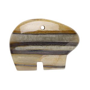 Tiger zebra iron 1pkg1, Zuni-style bear focal natural 35x25mm