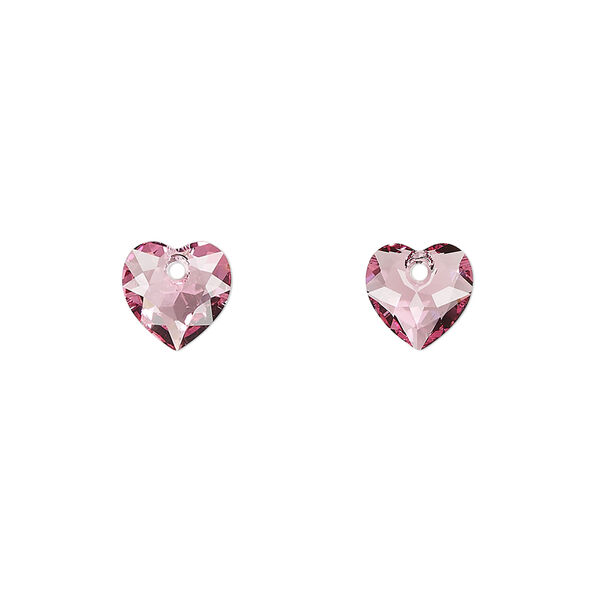 Drop 4pk rose, Crystal Passions® 8mm pendant heart cut 6432 image number 0