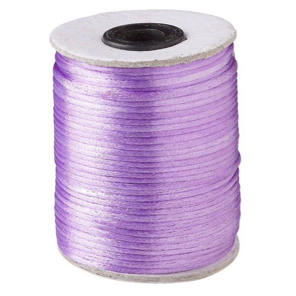 Cord, Satinique™, satin, lavender, 2mm. Sold per 200-foot spool. image number 0