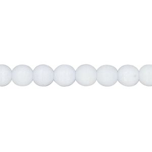 Bead, glass pearl, coated glass, light silver, 6mm textured round. Sold per 15-1/2" to 16" strand, approximately 65 beads.