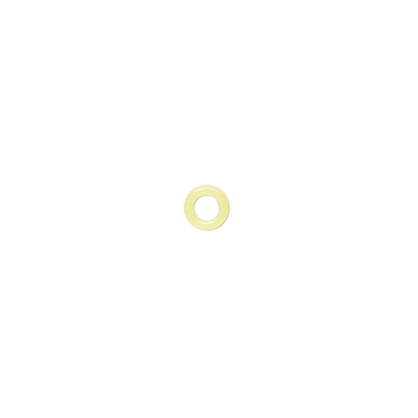 Component, Oh! Ring™, silicone, pale yellow glow-in-the-dark, 5mm round with 2.5mm hole. Sold per pkg of 500. image number 0